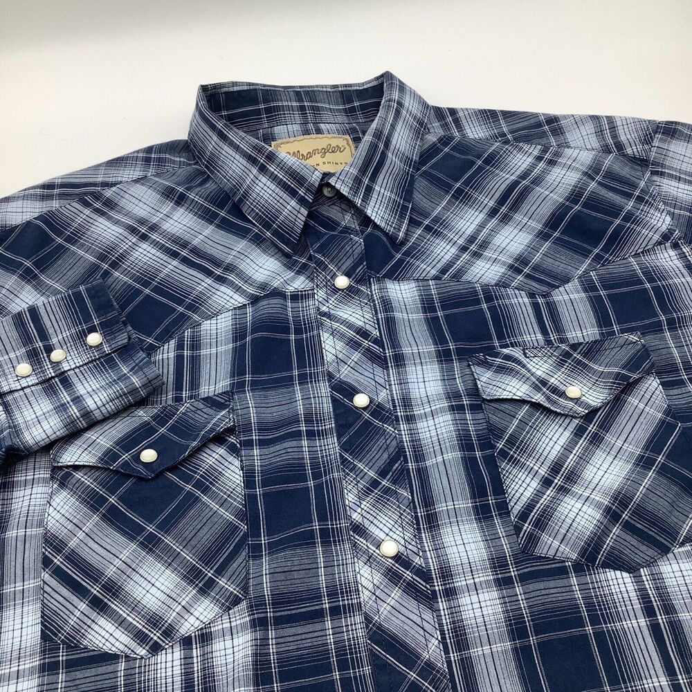 Wrangler Mens Long Sleeve Pearl Snap Western Shirt Size 2XL